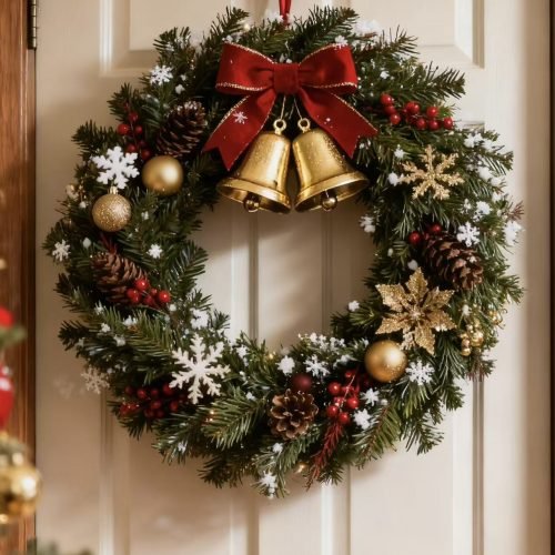 Christmas Door Wreath with Free Hanging Ornaments